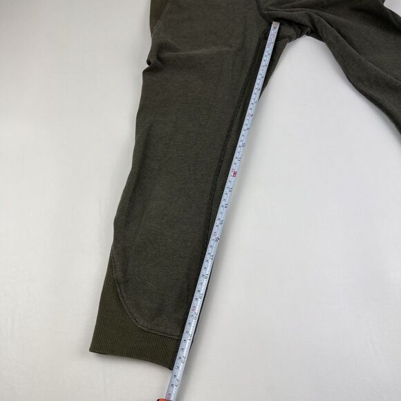 LULULEMON Refine Crop Legging Heathered Fatigue Green Wee Stripe Athleisure Sz 6 - Picture 5 of 11